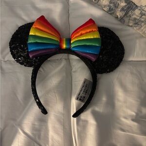 Disney Rainbow Bow Sequin Mouse Ears Headband